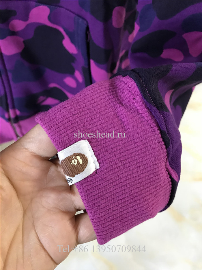 A Bathing Ape Bape Purple Camo Shark Hoodie