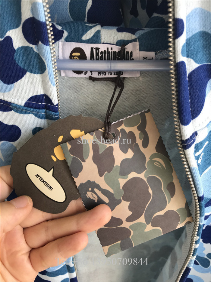 A Bathing Bape Shark Navy Blue Hoodie