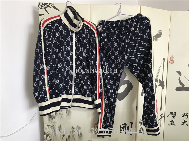 A Set Of Gucci Blue Hoodie Suit & Pants