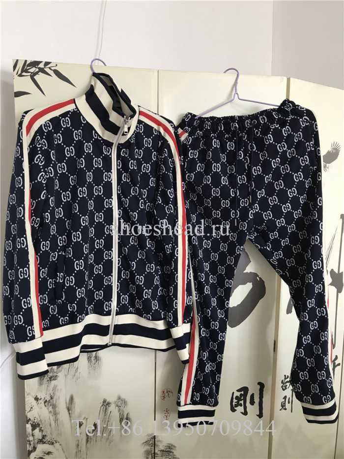 A Set Of Gucci Blue Hoodie Suit & Pants