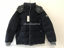 Moncler Montgenevre Quilted Down Fill Puffer Blue Wool Jacket