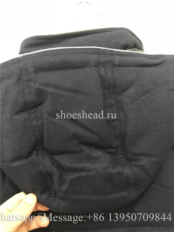 Moncler Montgenevre Quilted Down Fill Puffer Blue Wool Jacket