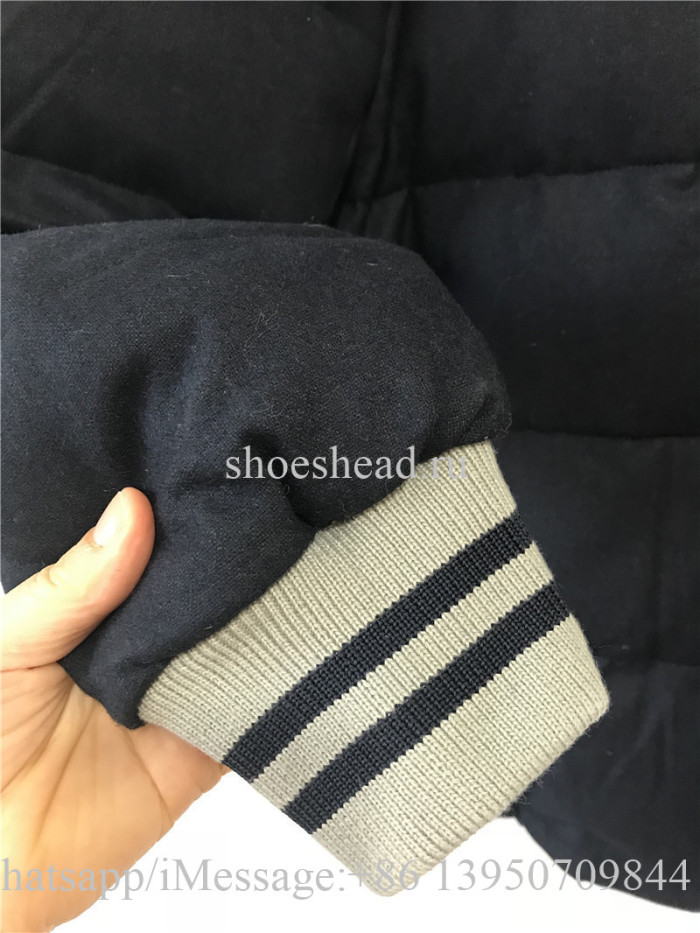 Moncler Montgenevre Quilted Down Fill Puffer Blue Wool Jacket