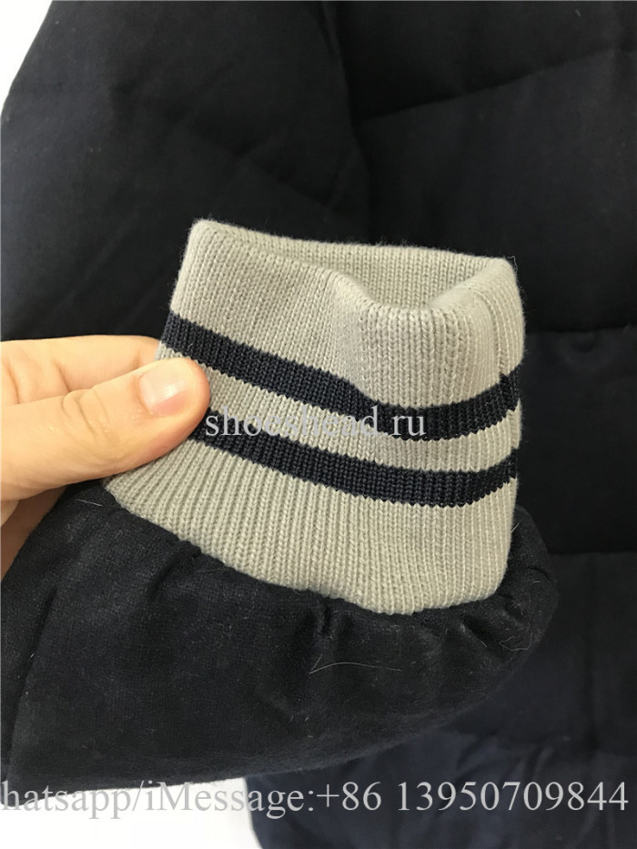 Moncler Montgenevre Quilted Down Fill Puffer Blue Wool Jacket