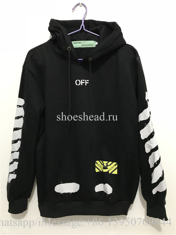 Off White CO Virgil Abloh Hoodie Graffiti Black