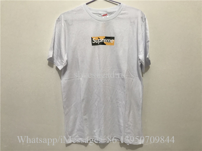 Supreme White Tshirt With Bape Box Logo