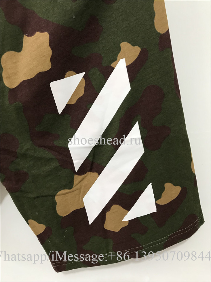 Off White Shorts Green Camo