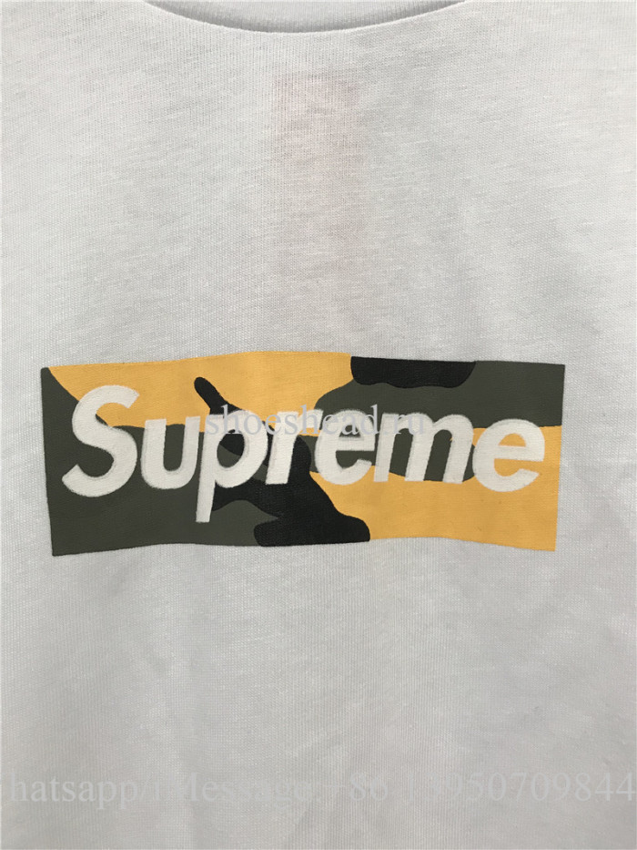 Supreme White Tshirt With Bape Box Logo
