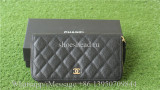 Chanel Black Caviar Leather Zippy Wallet