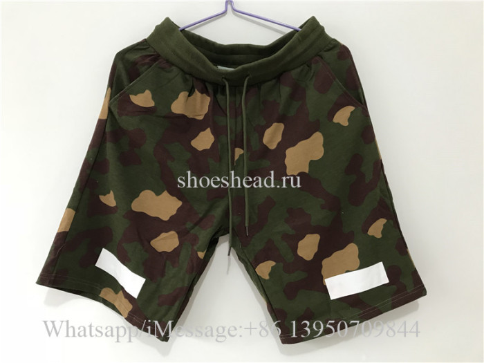 Off White Shorts Green Camo