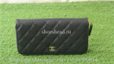 Chanel Black Caviar Leather Zippy Wallet