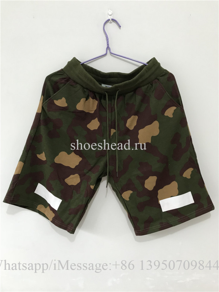 Off White Shorts Green Camo