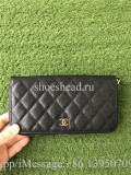 Chanel Black Caviar Leather Zippy Wallet