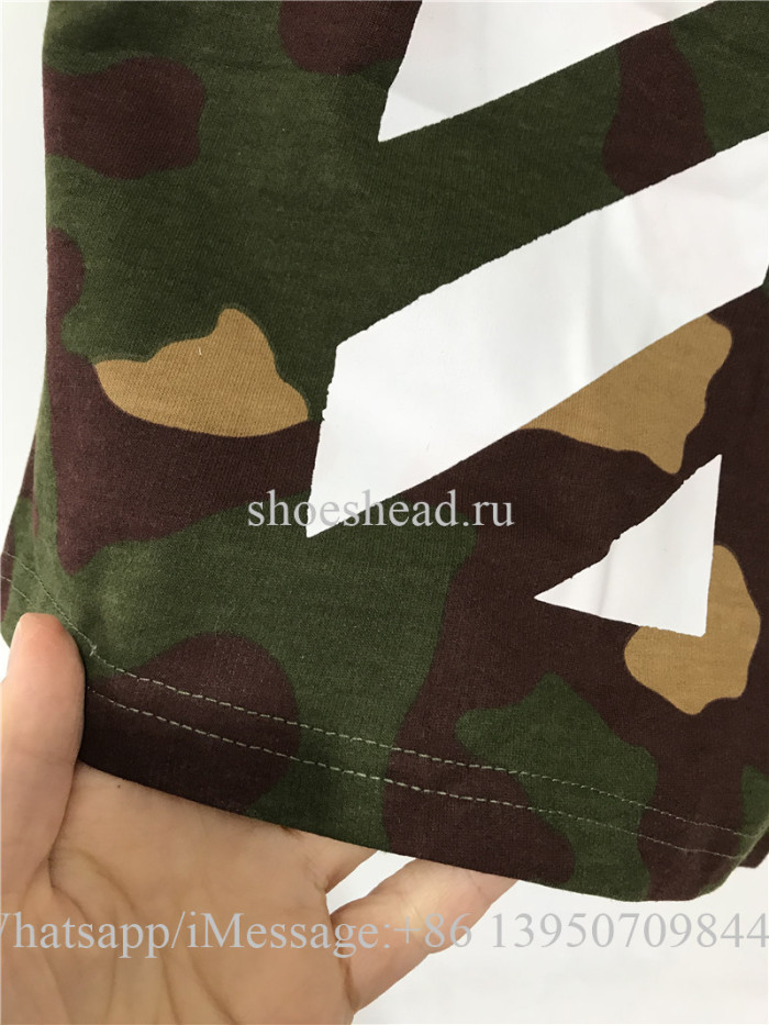 Off White Shorts Green Camo