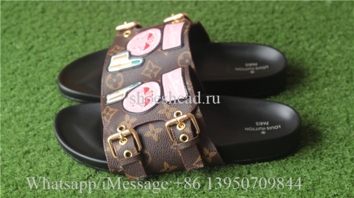 Louis Vuitton Flamingo Lipstick Flat Sandals