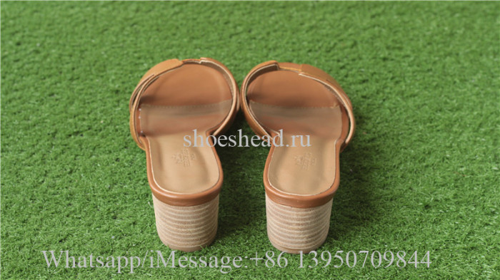 Hermes Gold Calfskin Leather Oasis Sandals