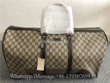 Gucci GG Monogram Brown Canvas Duffle Rolling Luggage Travel Bag