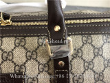 Gucci GG Monogram Brown Canvas Duffle Rolling Luggage Travel Bag