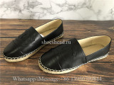 Chanel Black Espadrilles Lambskin Flats Shoes