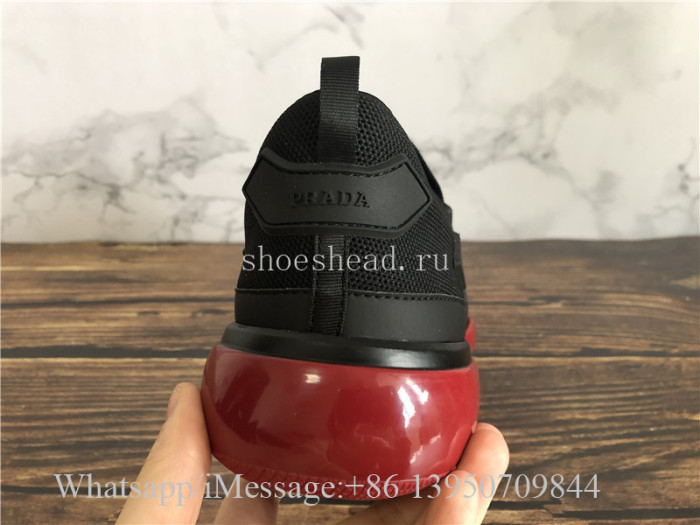 Prada Cloudbust Knit Sport Sneakers With Single Grip-Strap