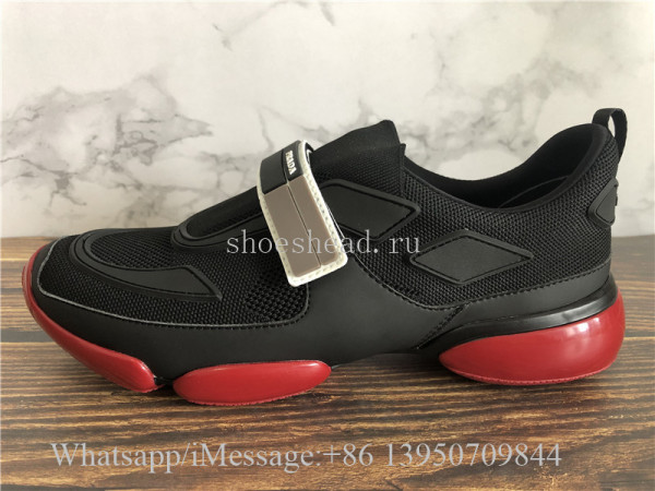 Prada Cloudbust Knit Sport Sneakers With Single Grip-Strap