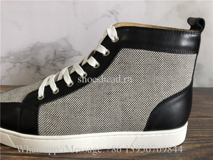 Christian Louboutin Spikes Orlato Patent Glitter High Top Sneaker