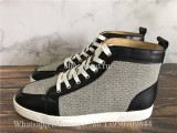 Christian Louboutin Spikes Orlato Patent Glitter High Top Sneaker