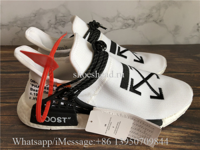 Off White x Pharrell x Adidas NMD Hu Race Trail White Black