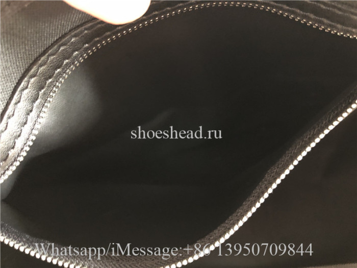 Louis Vuitton Black Leather Travel Bag