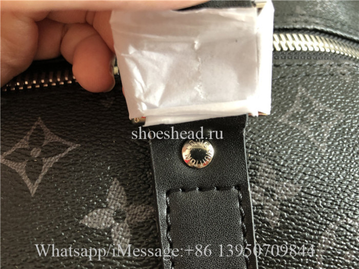 Louis Vuitton Black Leather Travel Bag