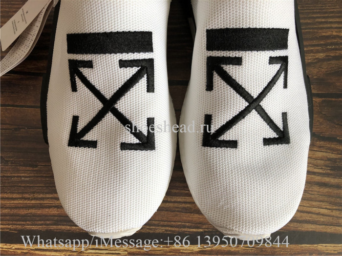 Off White x Pharrell x Adidas NMD Hu Race Trail White Black