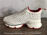 Christian Louboutin Spike Sock Donna Red Sole Sneaker White