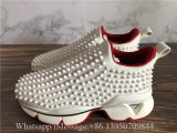 Christian Louboutin Spike Sock Donna Red Sole Sneaker White