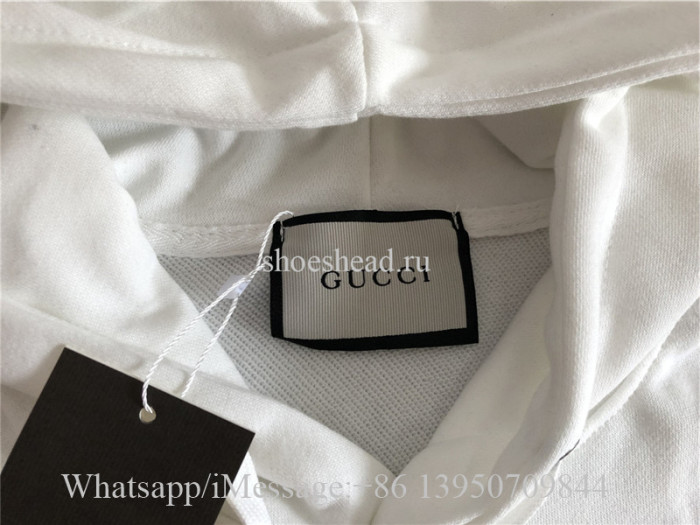 Gucci White Hoodie Sweatshirt With Interlocking G