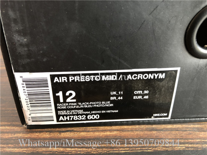 Acronym x Nike Air Presto Mid Racer Pink
