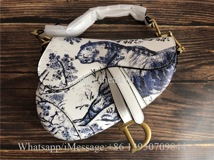 Dior Mini Saddle Calfskin Bag Tiger