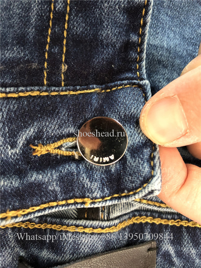 Amiri Stamped Leather Detailed Slim Jeans