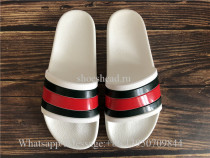 Gucci White Slide Sandals