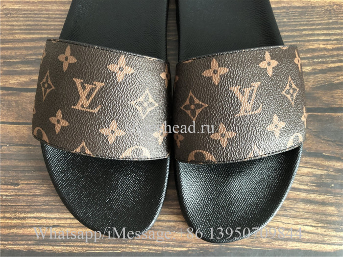Louis Vuitton Monogram Brown Waterfront Mule Slides