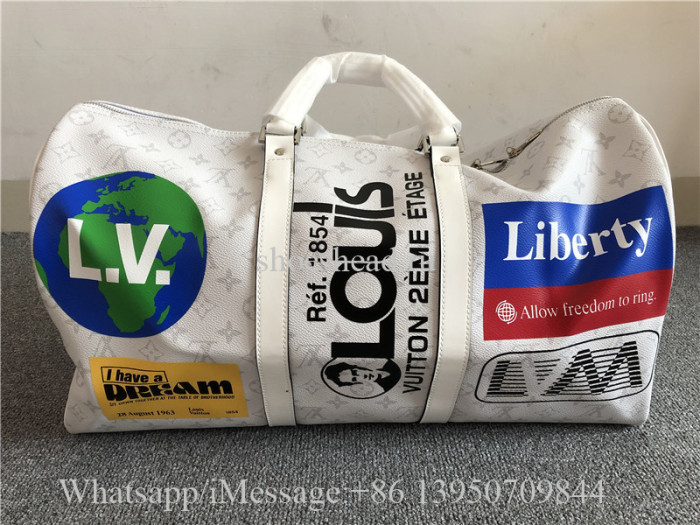Louis Vuitton Monogram White Duffle Travel Bag