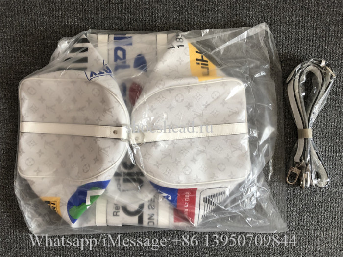 Louis Vuitton Monogram White Duffle Travel Bag