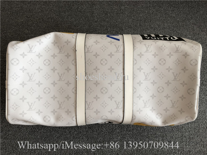 Louis Vuitton Monogram White Duffle Travel Bag