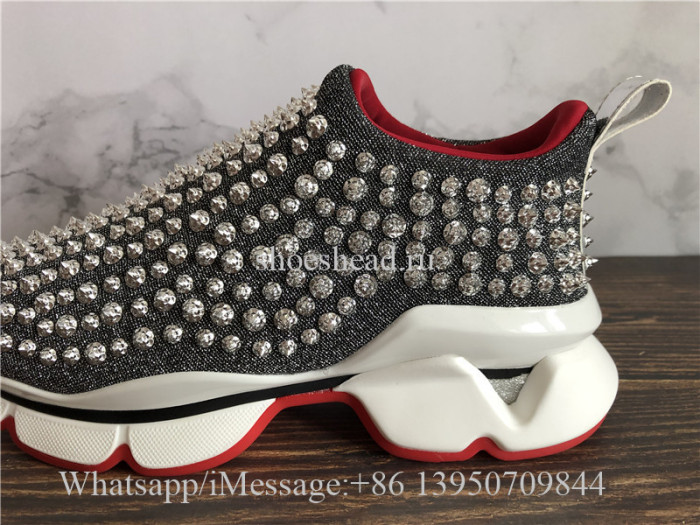 Christian Louboutin Spike Sock Donna Sneaker Grey