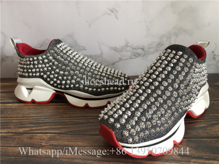 Christian Louboutin Spike Sock Donna Sneaker Grey