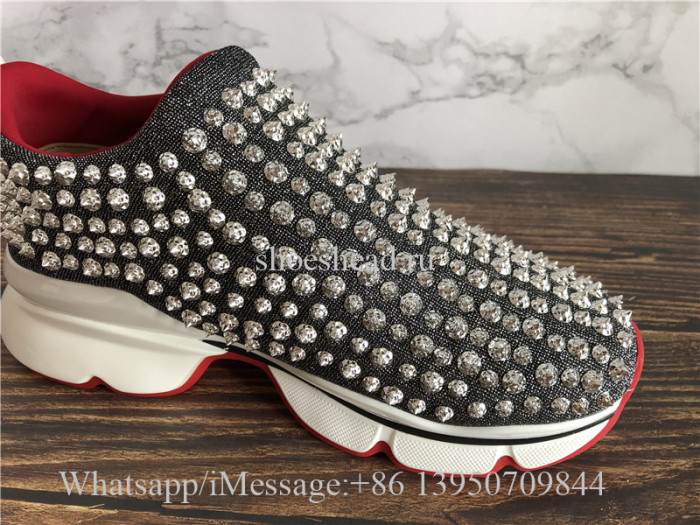 Christian Louboutin Spike Sock Donna Sneaker Grey