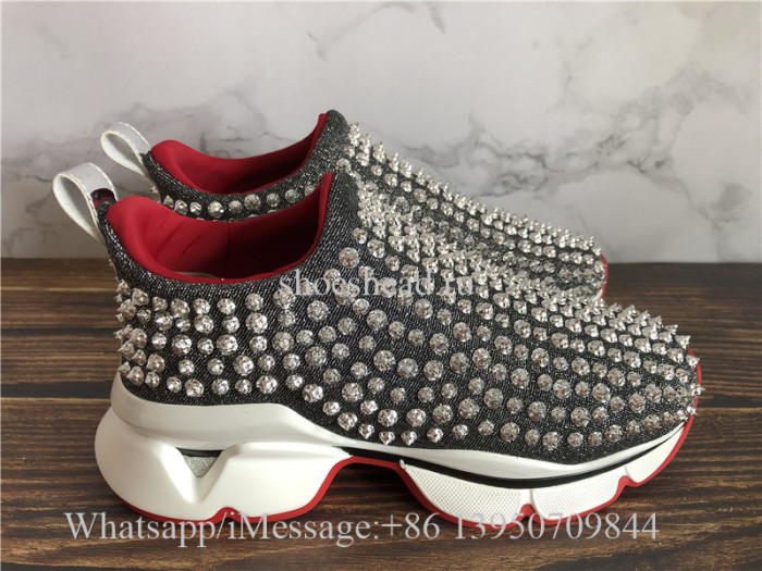 Christian Louboutin Spike Sock Donna Sneaker Grey