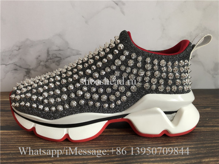 Christian Louboutin Spike Sock Donna Sneaker Grey