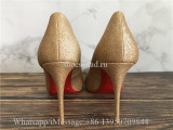 Christian Louboutin So Kate Glitter Golden Heels Pumps