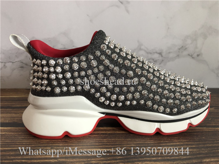 Christian Louboutin Spike Sock Donna Sneaker Grey