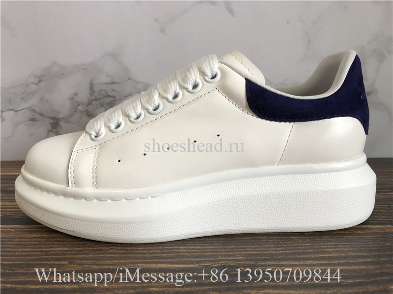 Alexander McQueen Oversized Sneaker White Dark Blue Suede